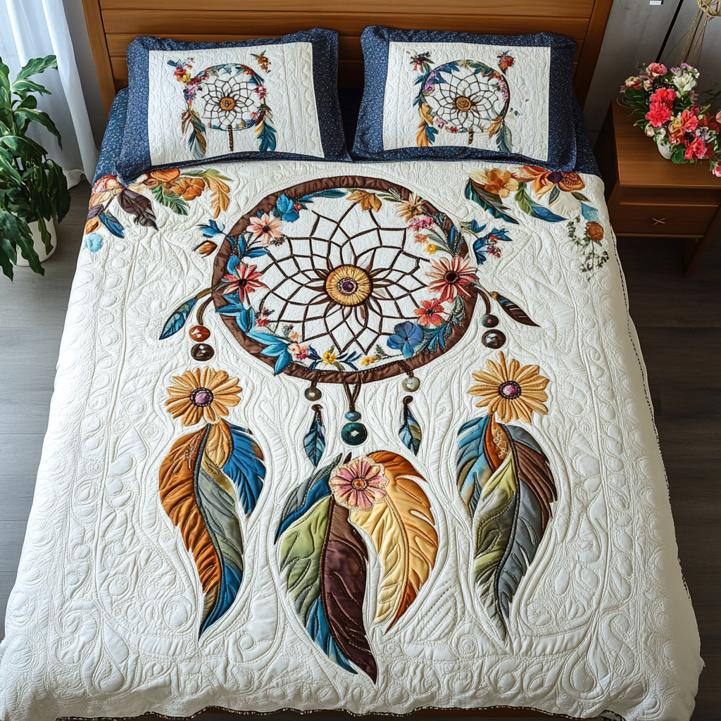 Flower Dreamcatcher DAI040225282 Quilt Bedding Set