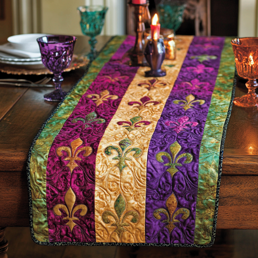 Mardi Gras Fleur De Lis DAI110225394 Quilted Table Runner
