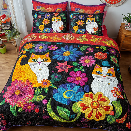 Cats In The Garden DAI110225185 Quilt Bedding Set