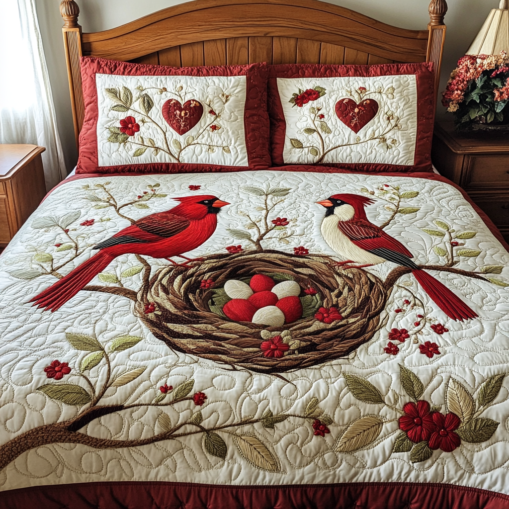 Valentine Cardinal DAI150125272 Quilt Bedding Set