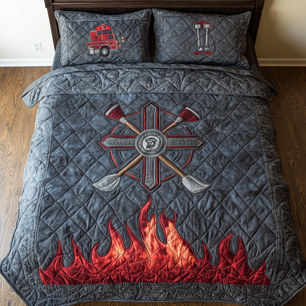 Firefighter TAI101224299 Quilt Bedding Set