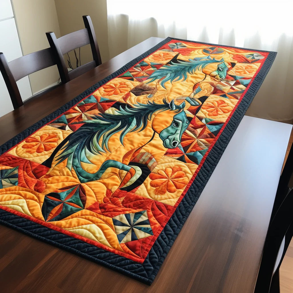 Horse TAI221223206 Quilted Table Runner