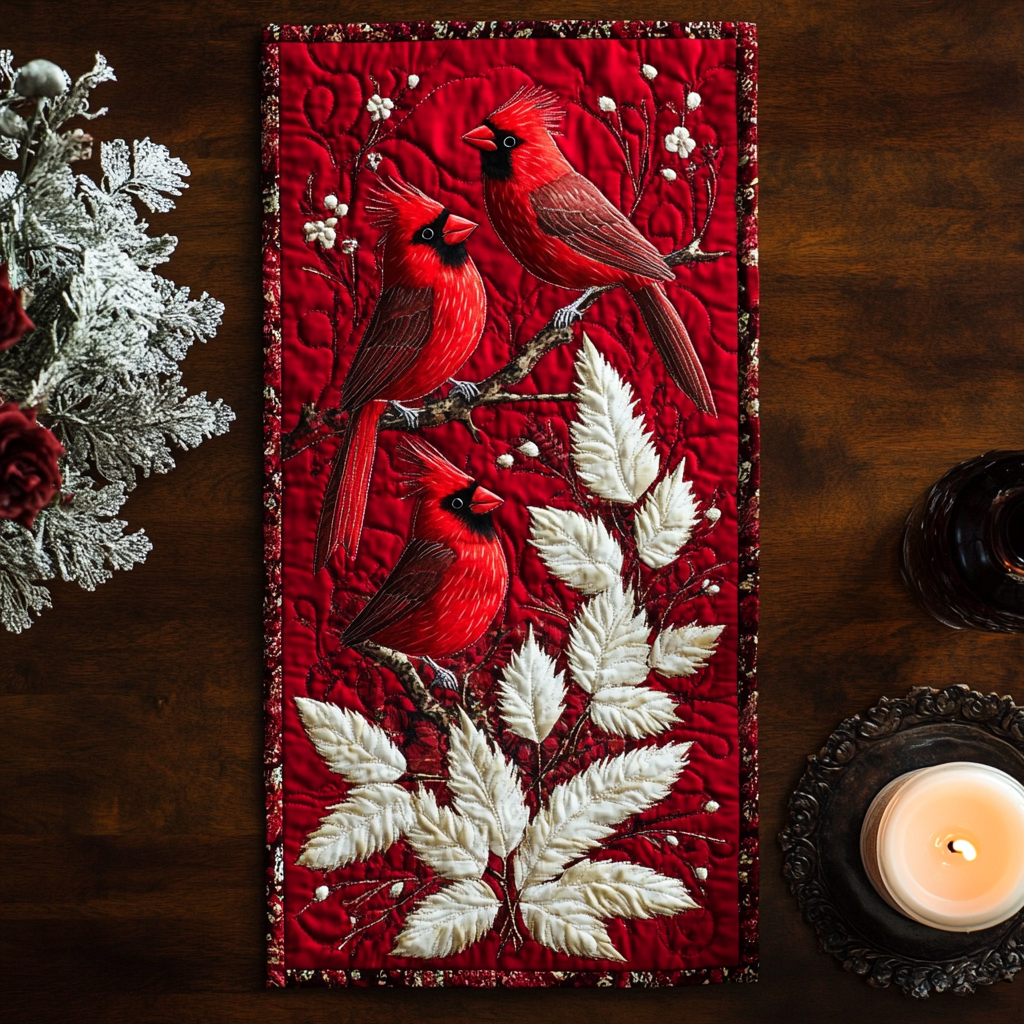 Christmas Cardinal TAI121024011 Quilted Table Runner