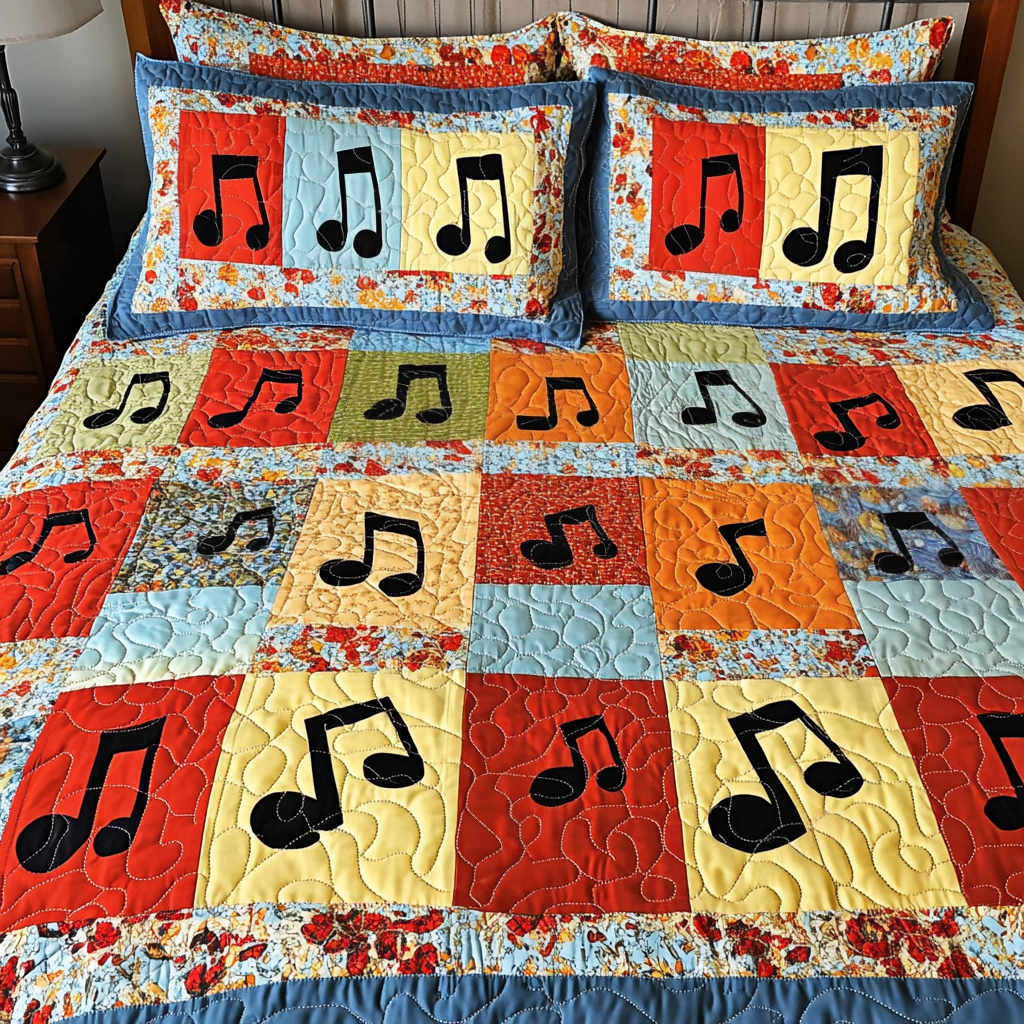 Music Note DAI110225168 Quilt Bedding Set – Alpha Quilt