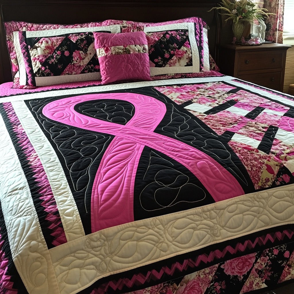 Breast Cancer Ribbon TAI101224286 Quilt Bedding Set