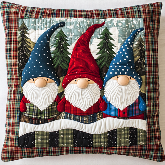 Christmas Gnome TAI181024515 Quilted Pillow Case