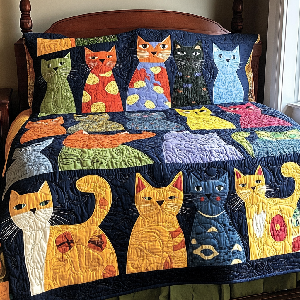 Cat TAI041024522 Quilt Bedding Set