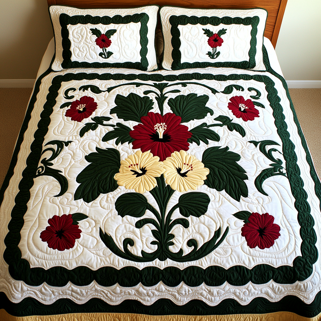 Hawaiian Hibiscus DAI040225220 Quilt Bedding Set