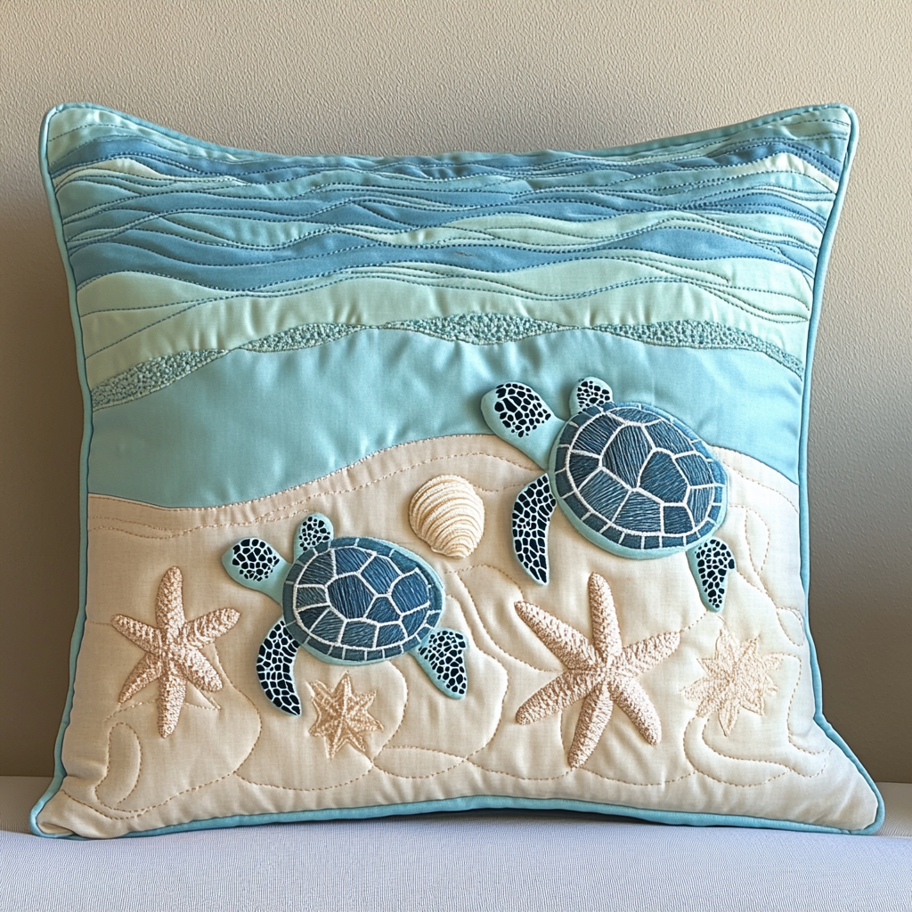 Sea Turtle TAI141124343 Quilted Pillow Case