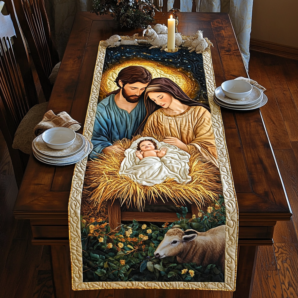 Nativity TAI041024264 Quilted Table Runner