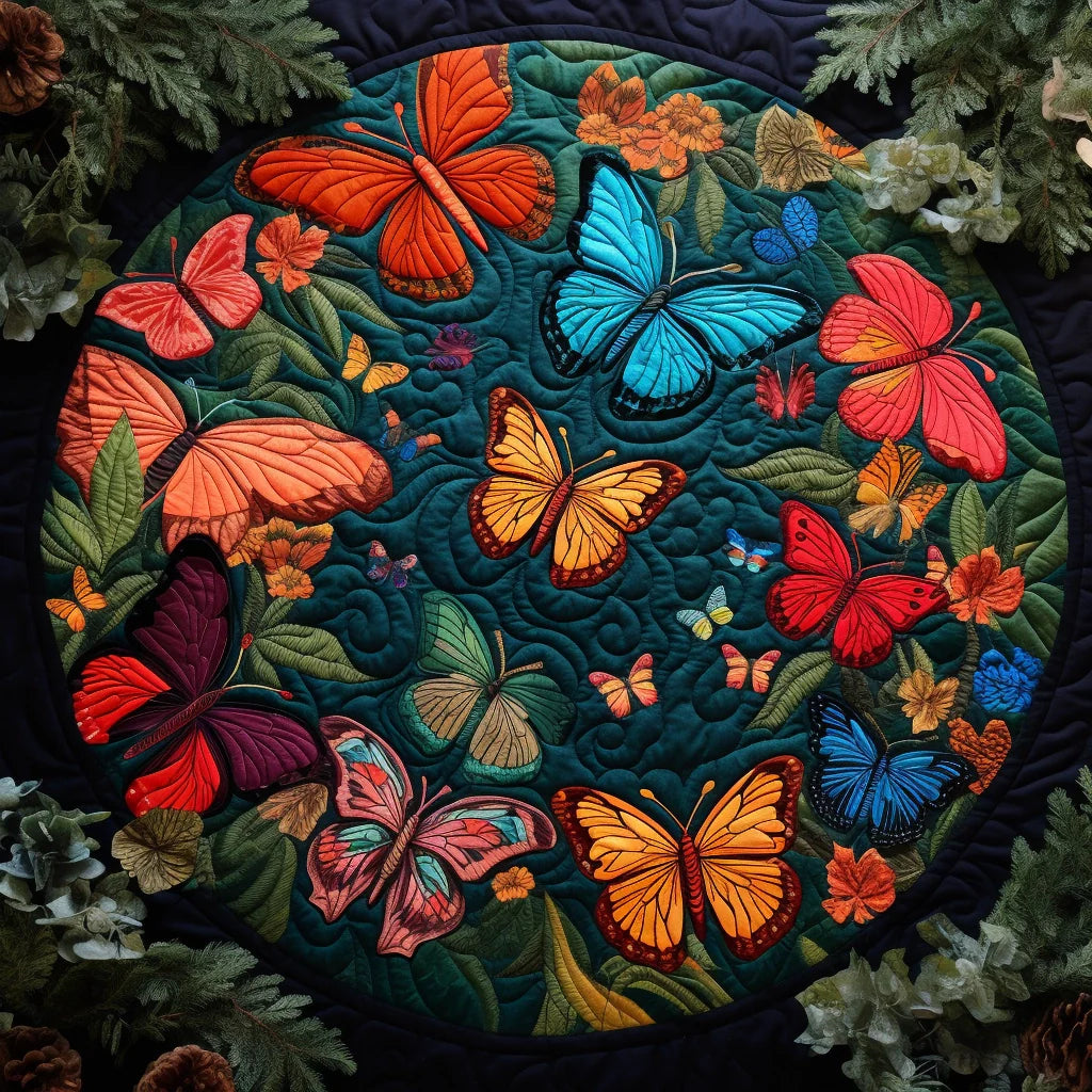 Butterfly TAI221223010 Quilted Round Mat