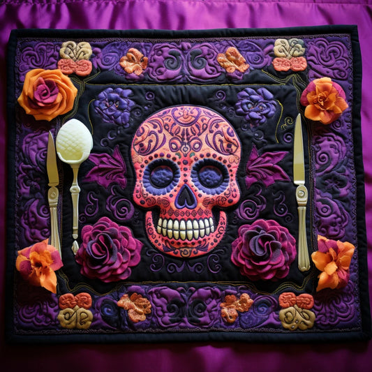 Sugar Skull TAI260224191 Quilted Placemats