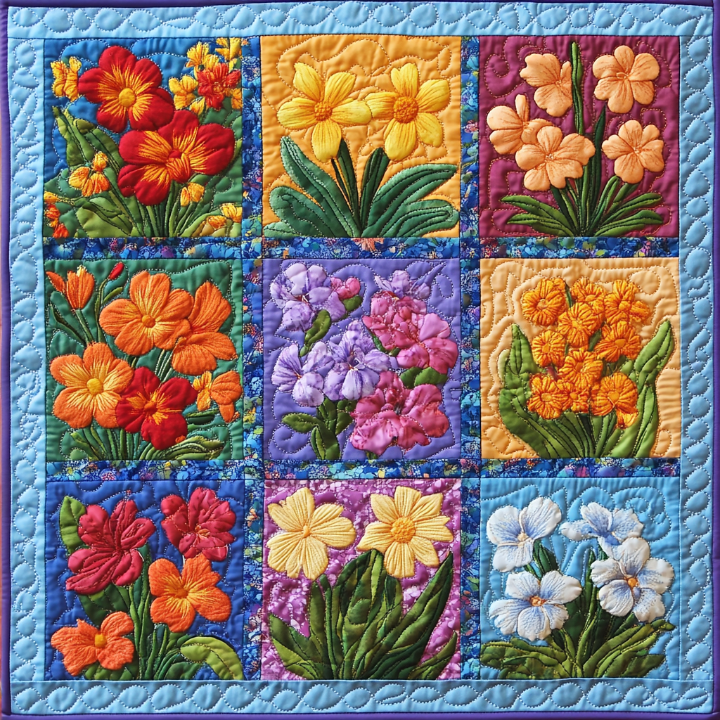 Spring Flowers DAI040225043 Quilt Blanket