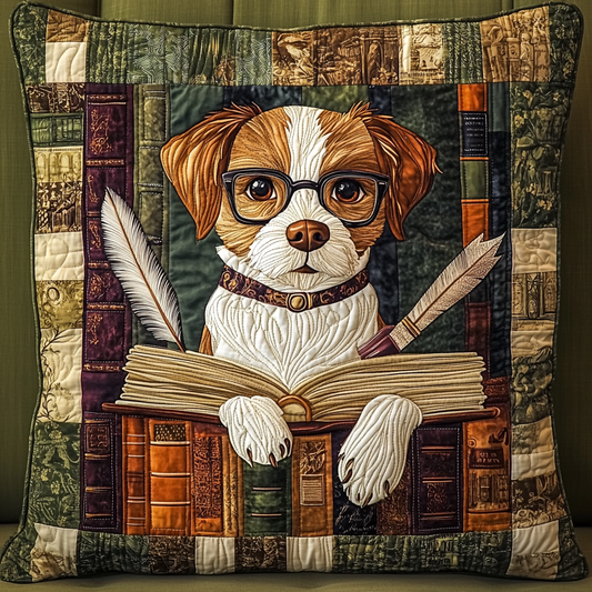 Bookish Dog DAI150125117 Quilted Pillow Case