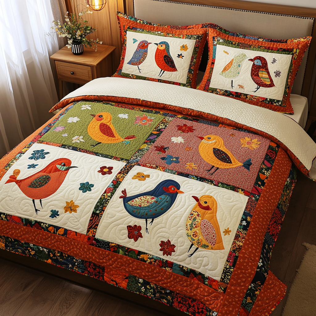 Bird DAI280824222 Quilt Bedding Set