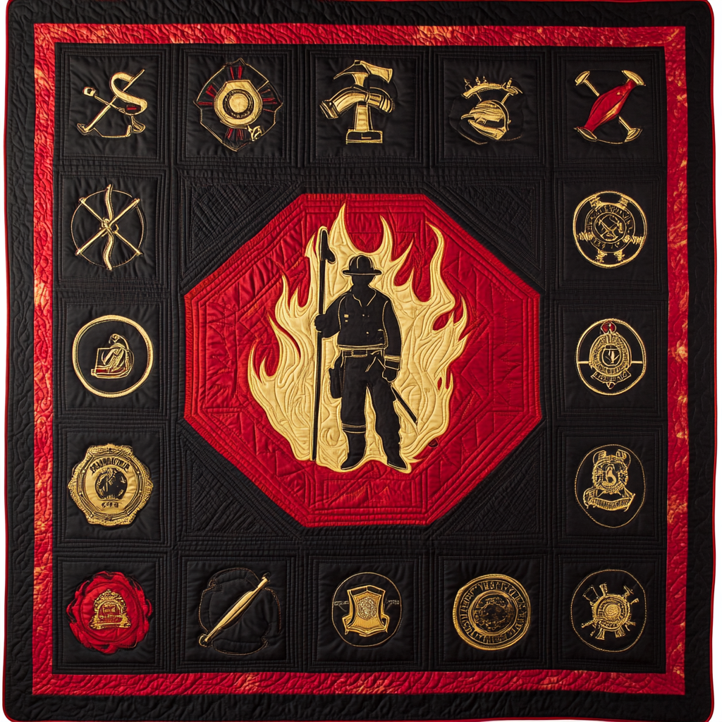 Firefighter TAI101224216 Quilt Blanket