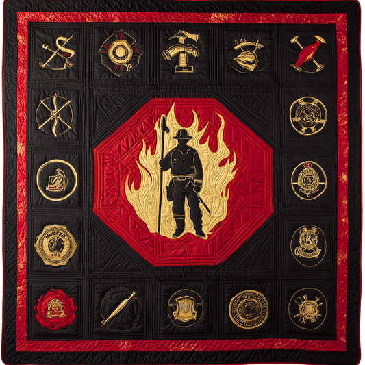 Firefighter TAI101224216 Quilt Blanket