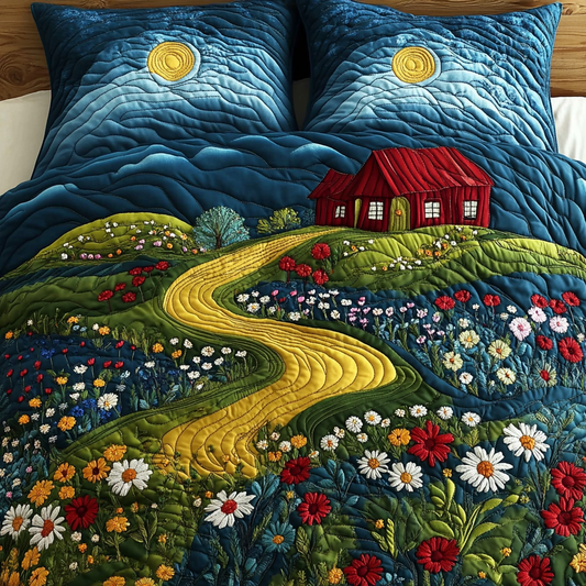 Flower Farm House DAI090125092 Quilt Bedding Set