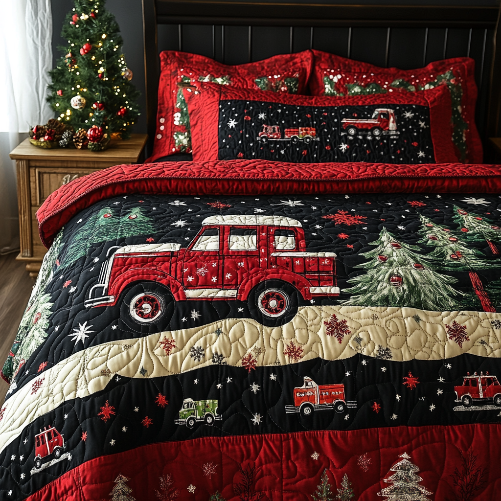 Christmas Truck TAI041024561 Quilt Bedding Set