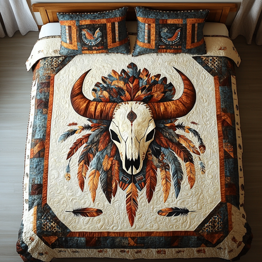 Tribal Bull Skull DAI241224163 Quilt Bedding Set