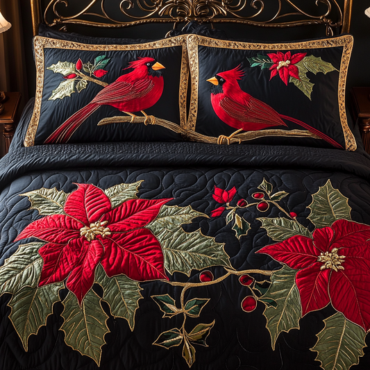 Christmas Cardinal TAI141124170 Quilt Bedding Set