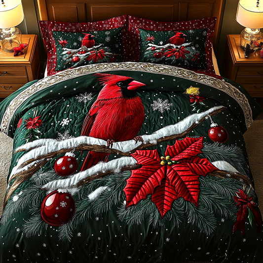 Christmas Cardinal TAI201124287 Quilt Bedding Set