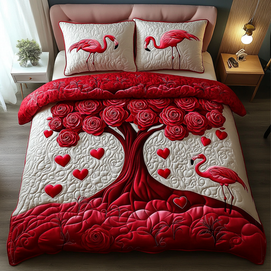 Valentine Flamingo DAI090125086 Quilt Bedding Set