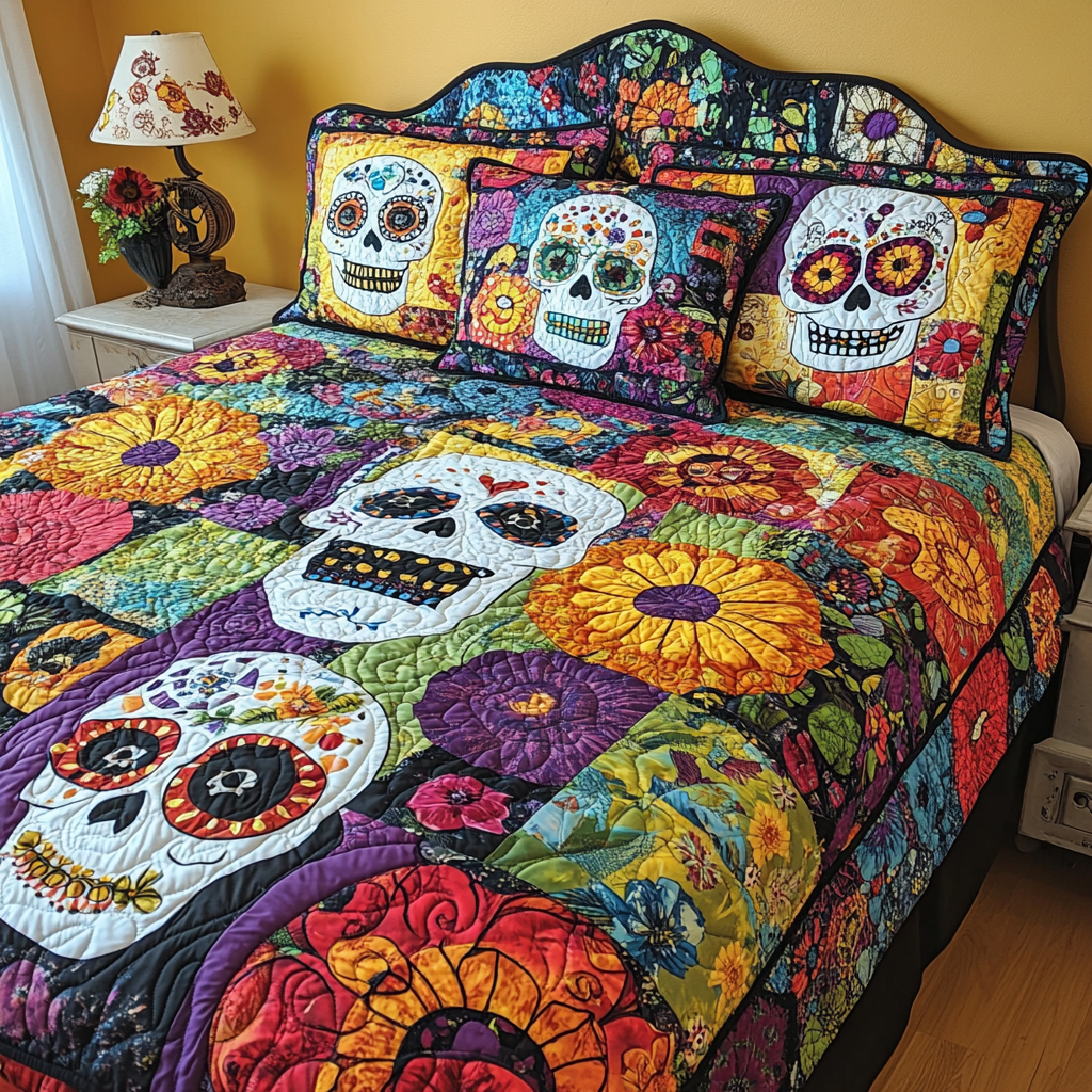 Sugar Skull TAI181024125 Quilt Bedding Set