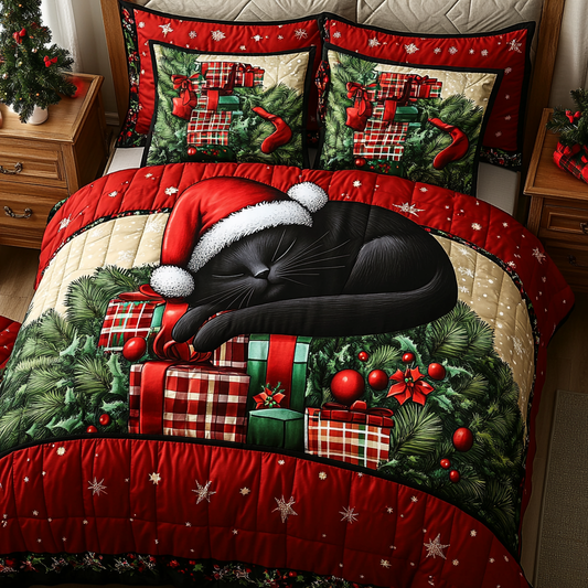 Christmas Sleepy Cat TAI201124221 Quilt Bedding Set