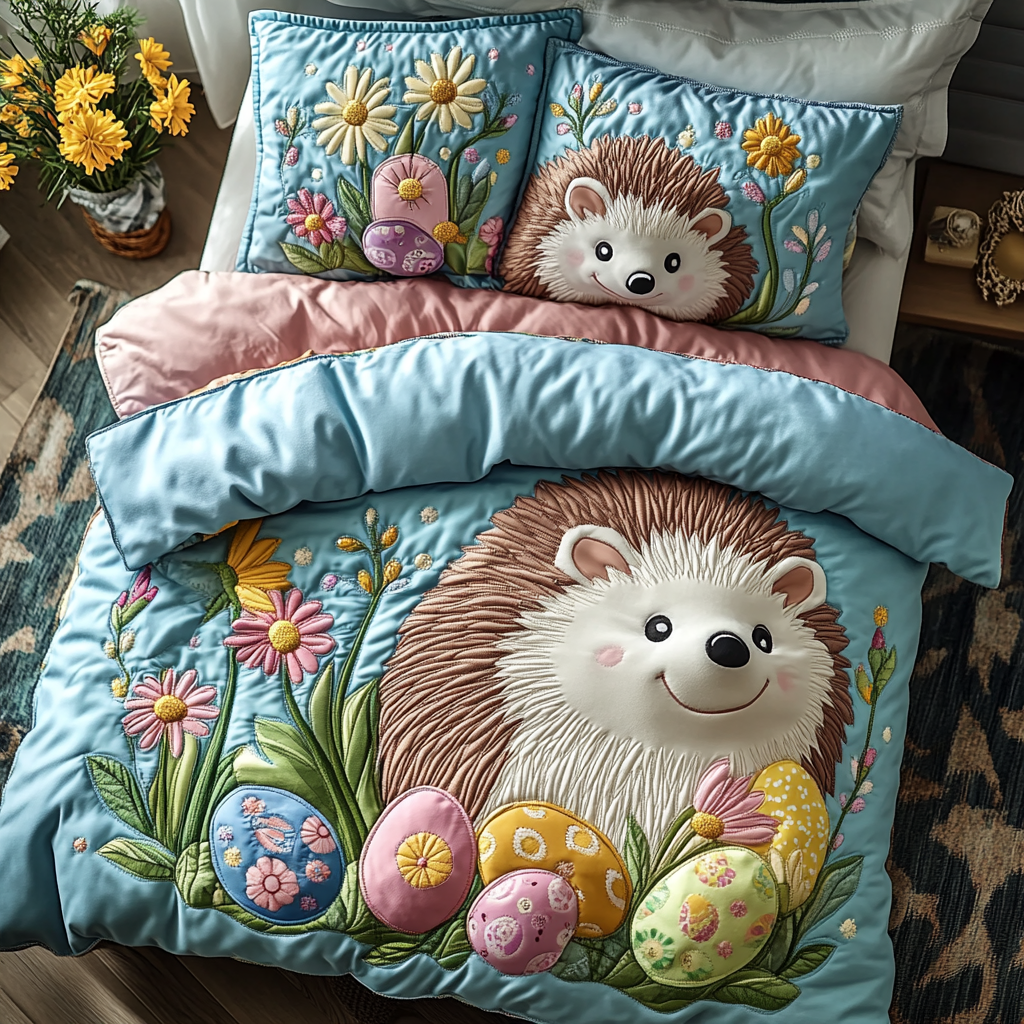 Easter Hedgehog DAI090125095 Quilt Bedding Set