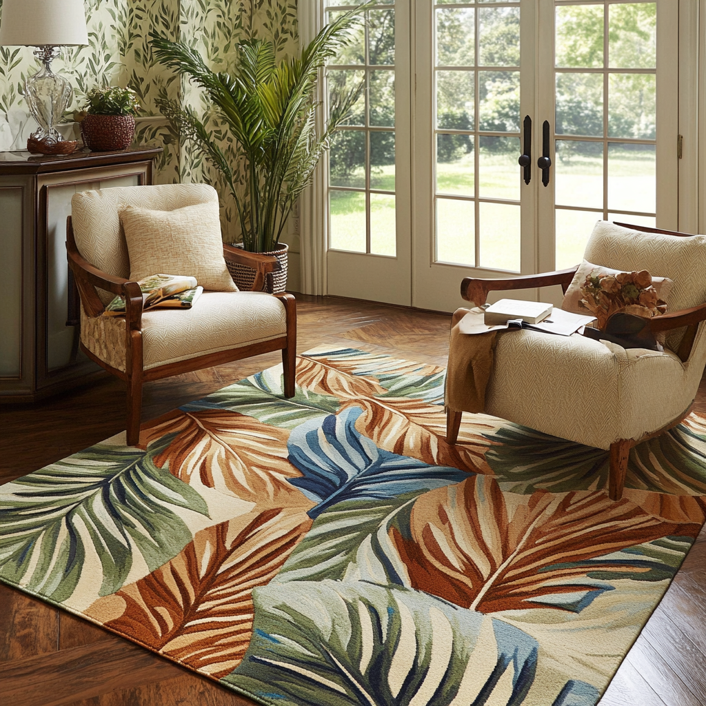 Palm Leaves TAI141124518 Rug – Alpha Quilt