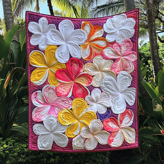 Plumeria Flower DAI040225121 Quilt Blanket