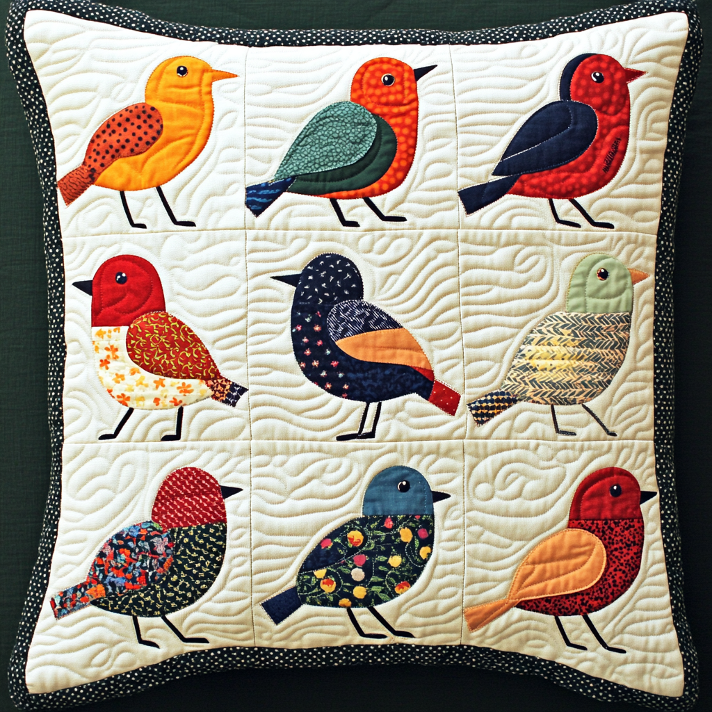 Bird DAI230924124 Quilted Pillow Case