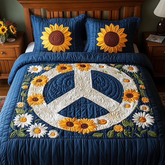 Sunflower Hippie Peace DAI200125101 Quilt Bedding Set