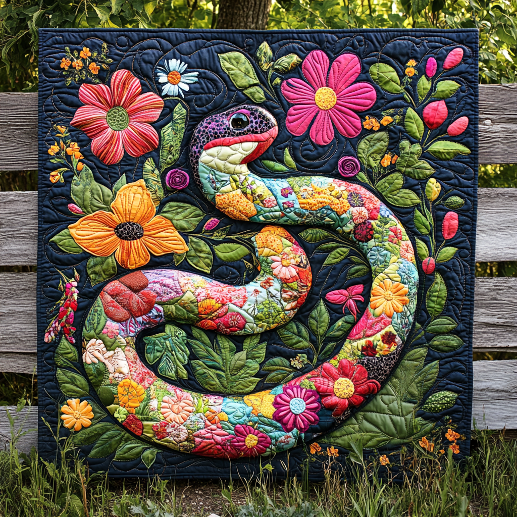 Floral Snake DAI200125250 Quilt Blanket
