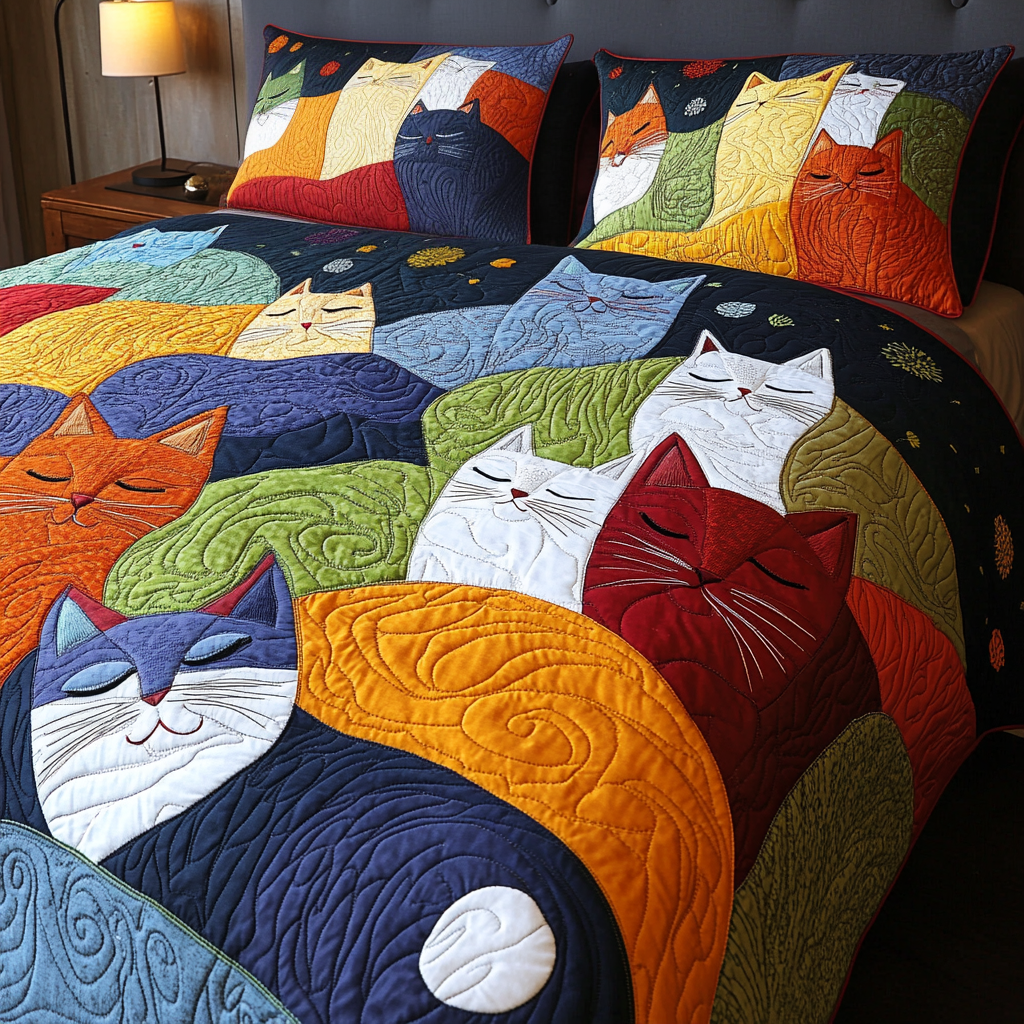 Sleeping Cat DAI301224275 Quilt Bedding Set