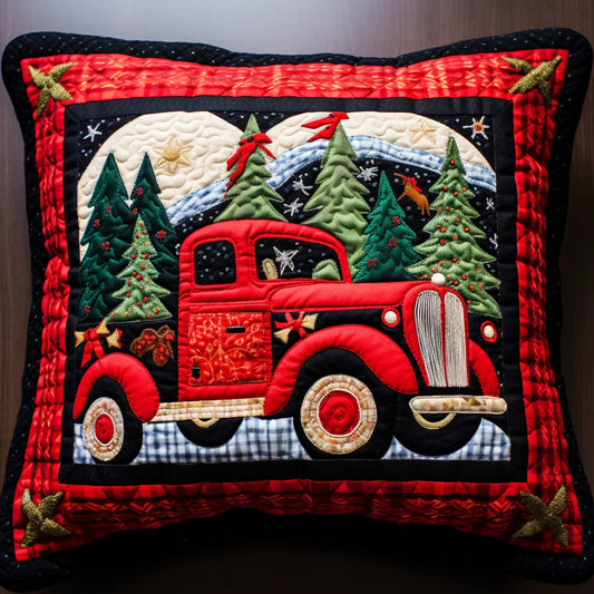 Christmas Truck TAI020324285 Quilted Pillow Case