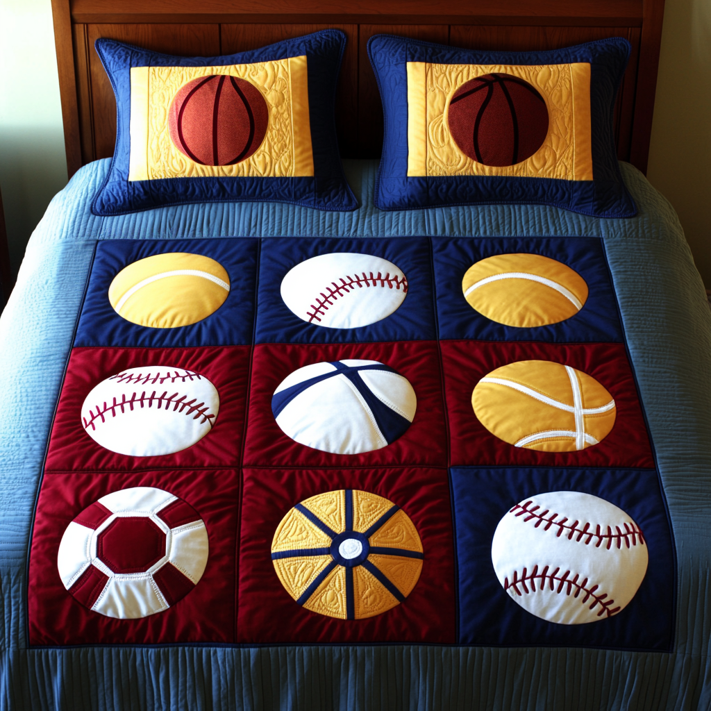 Sport Balls DAI040225180 Quilt Bedding Set