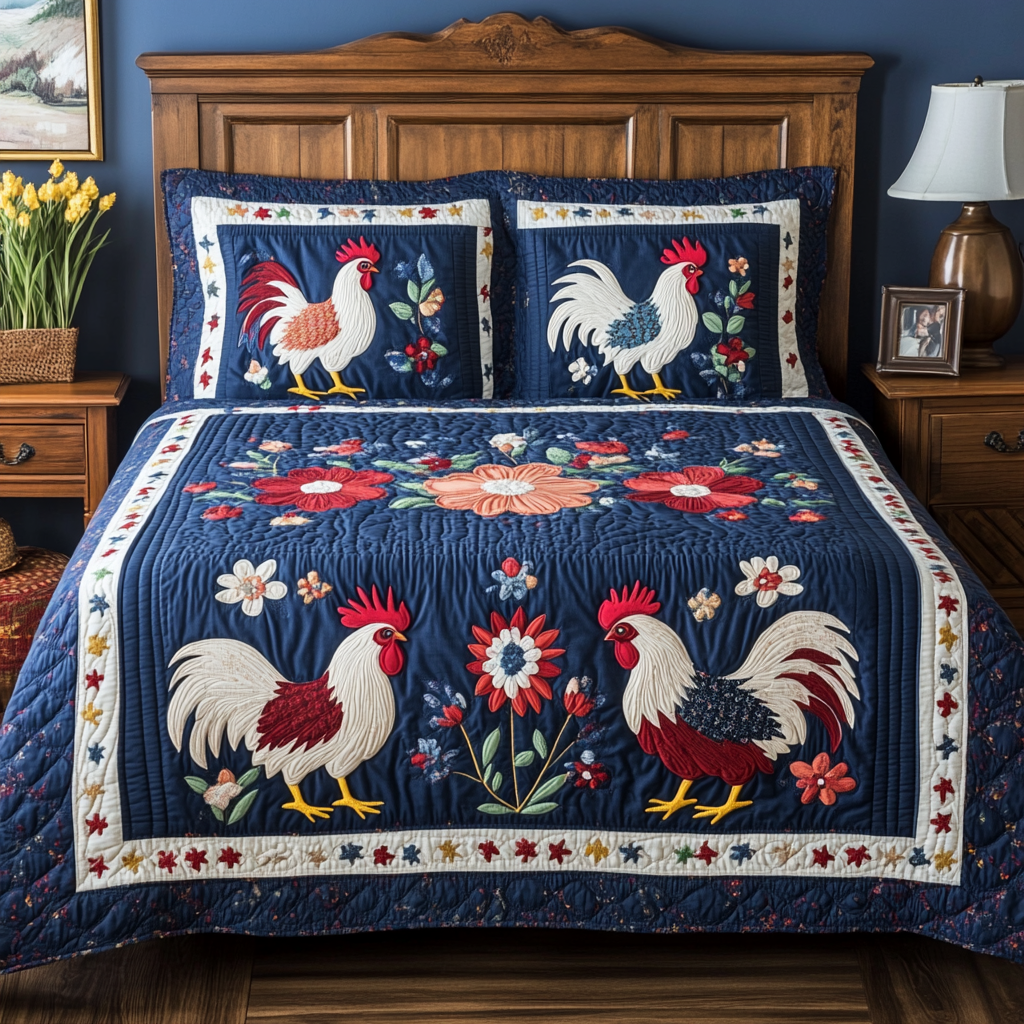 Chicken DAI110225222 Quilt Bedding Set
