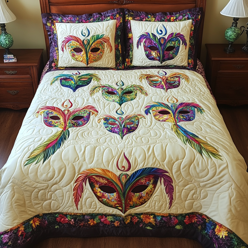 Mardi Gras DAI200125028 Quilt Bedding Set