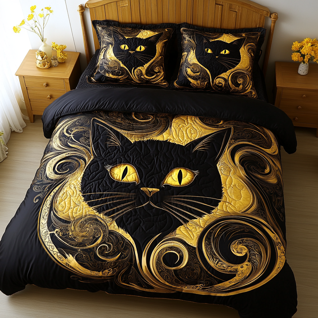 Black Cat TAI141124129 Quilt Bedding Set