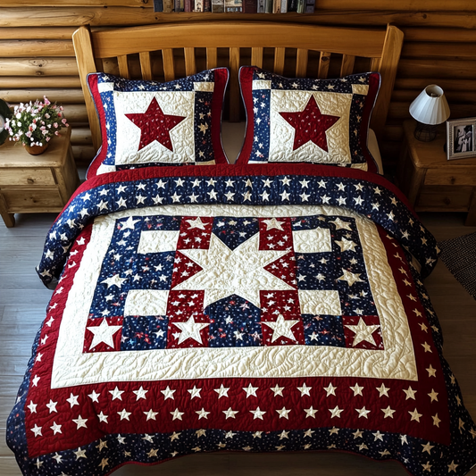 Patriotic Star DAI040225200 Quilt Bedding Set