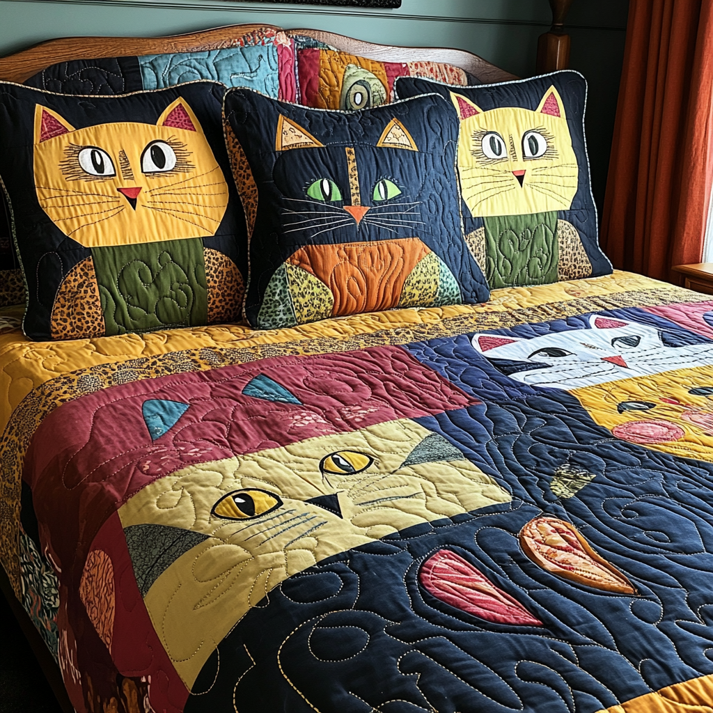 Cat TAI041024577 Quilt Bedding Set