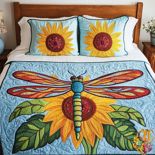 Sunflower Dragonfly DAI280824151 Quilt Bedding Set