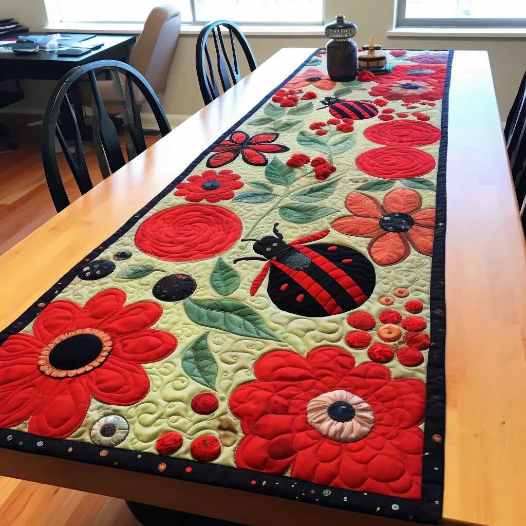 Lady Bug TAI201223065 Quilted Table Runner