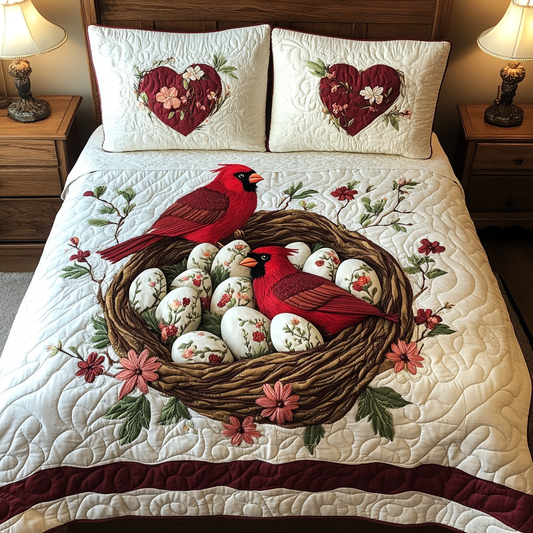 Cardinal Love DAI040225173 Quilt Bedding Set