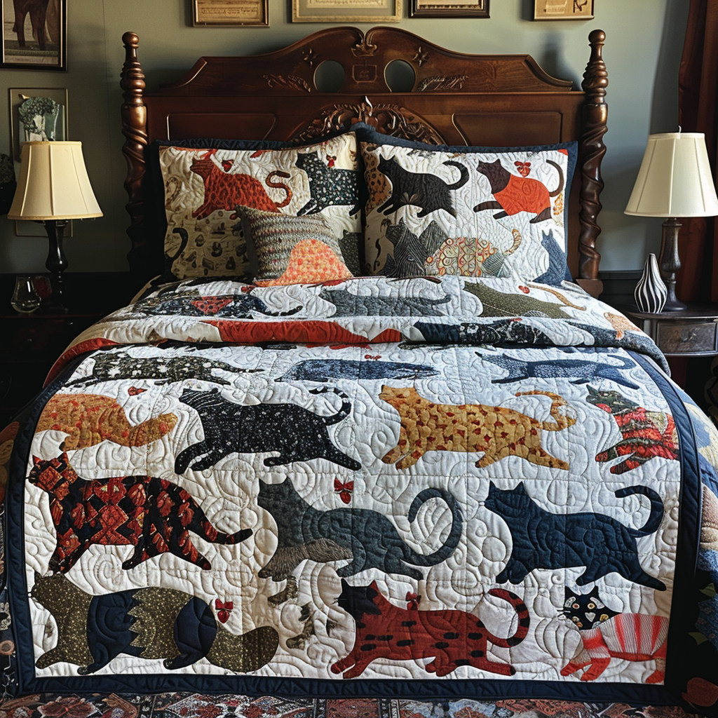 Cat TAI040624082 Quilt Bedding Set