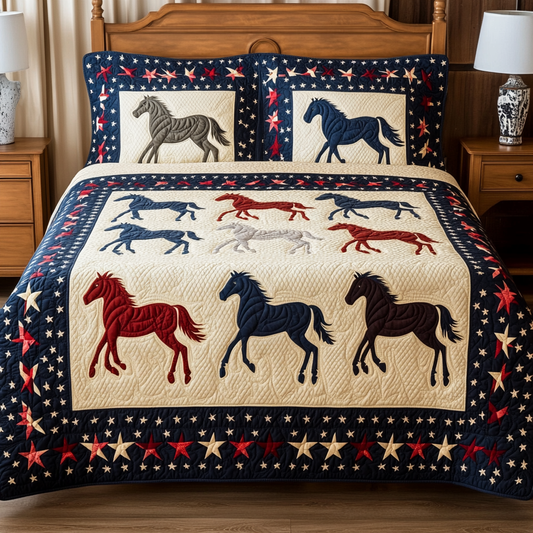 Patriotic Horse DAI280824295 Quilt Bedding Set