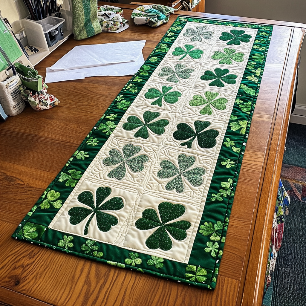 Shamrock TAI121024004 Quilted Table Runner