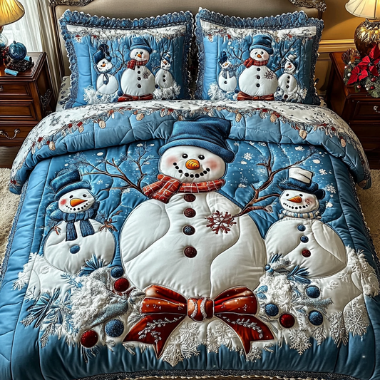 Christmas Snowman TAI101224522 Quilt Bedding Set